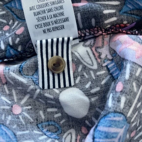 Party Pants Vacation Button up Shirt Short Sleeve top Neon 80s Lizard chameleon - Picture 9 of 11